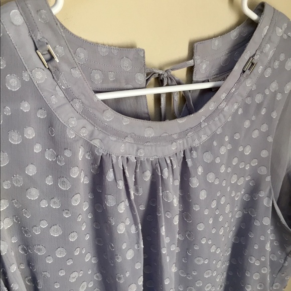 Roz and Ali Grey Sheer Blouse, Silver Detailing - Picture 3 of 8